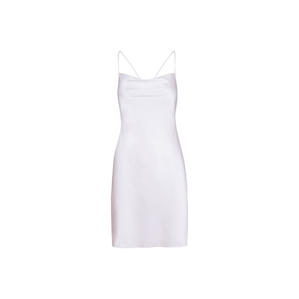 Women's Silk Short Dress In White Small Incantevole Milano
