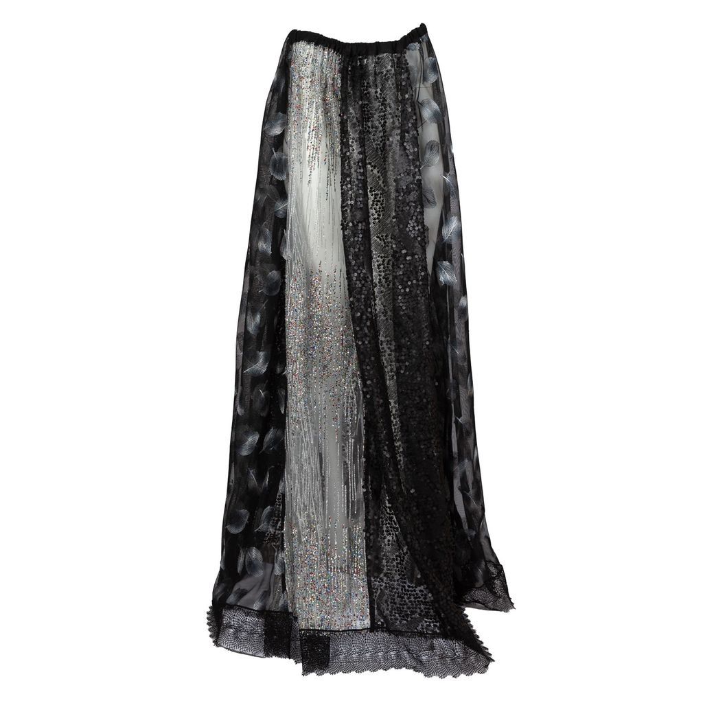 Women's Silver / Black Dylan - Lace & Sequin Maxi Skirt Harlow Loves Daisy