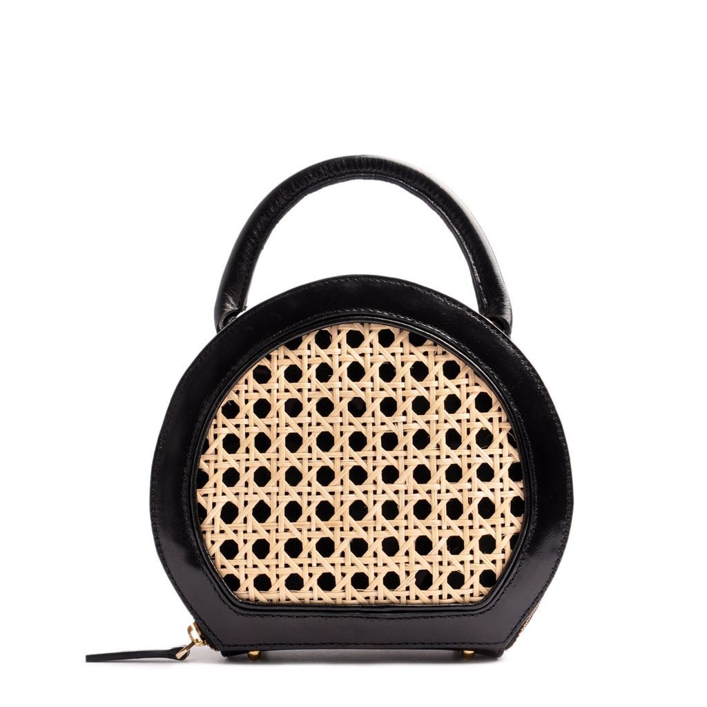 Women's Small Circle Tote In Black & Viennese Mesh OSTWALD Finest Couture Bags