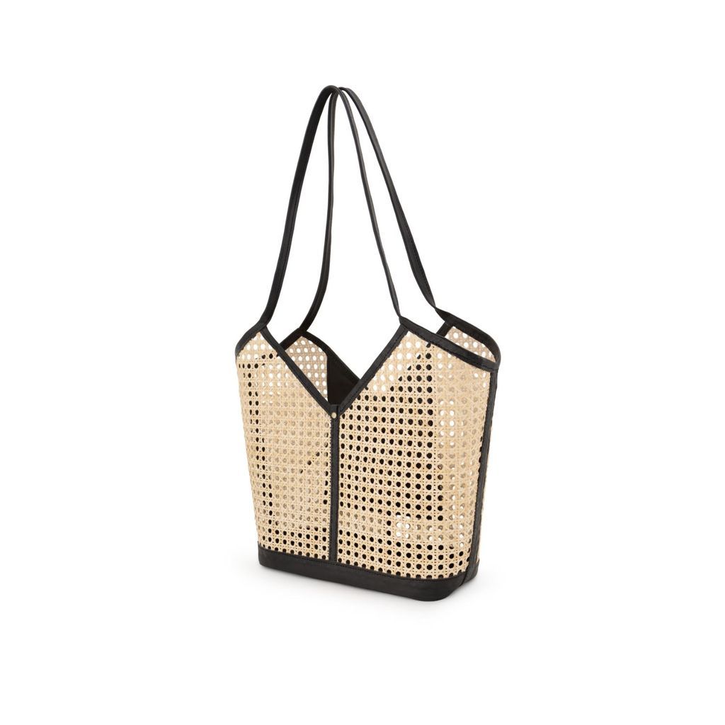 Women's Sophie Rattan & Leather Tote OhSun