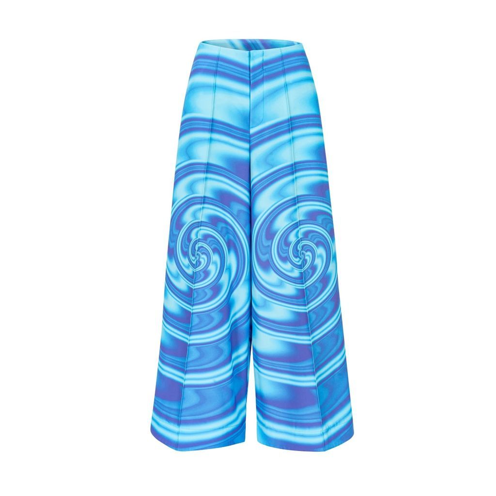 Women's Spinning Twist Trousers Blue Small BE TRASH