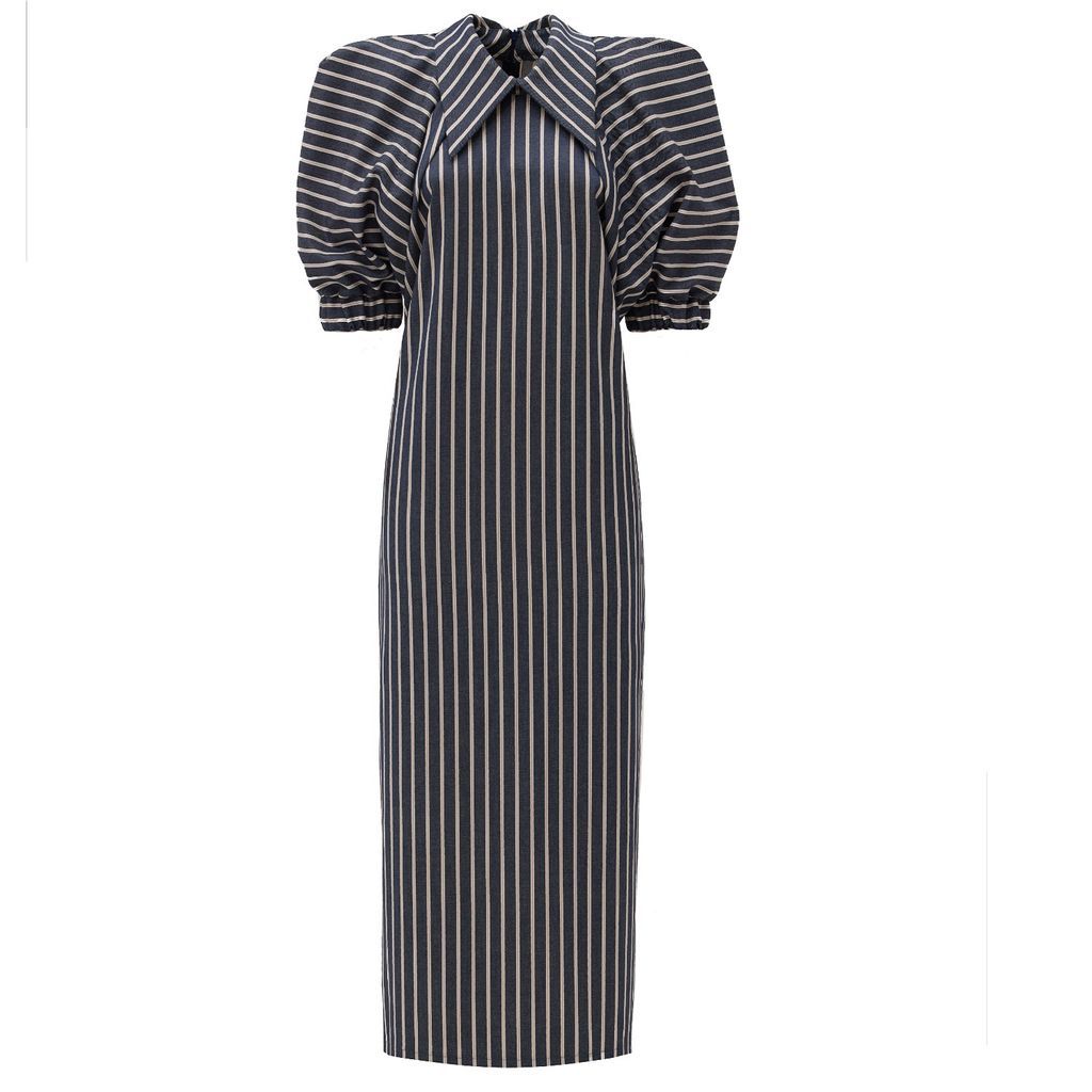 Women's Striped Midi Dress - Blue Extra Small Julia Allert