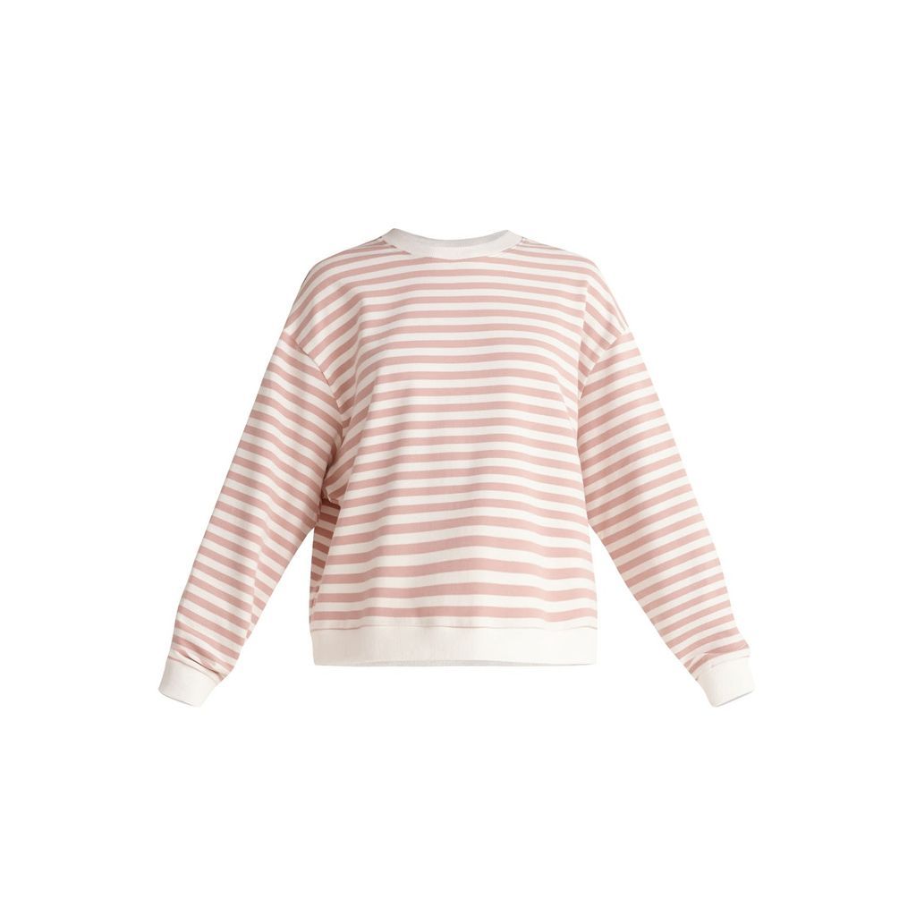 Women's Striped Sweatshirt In Pink & White Small PAISIE
