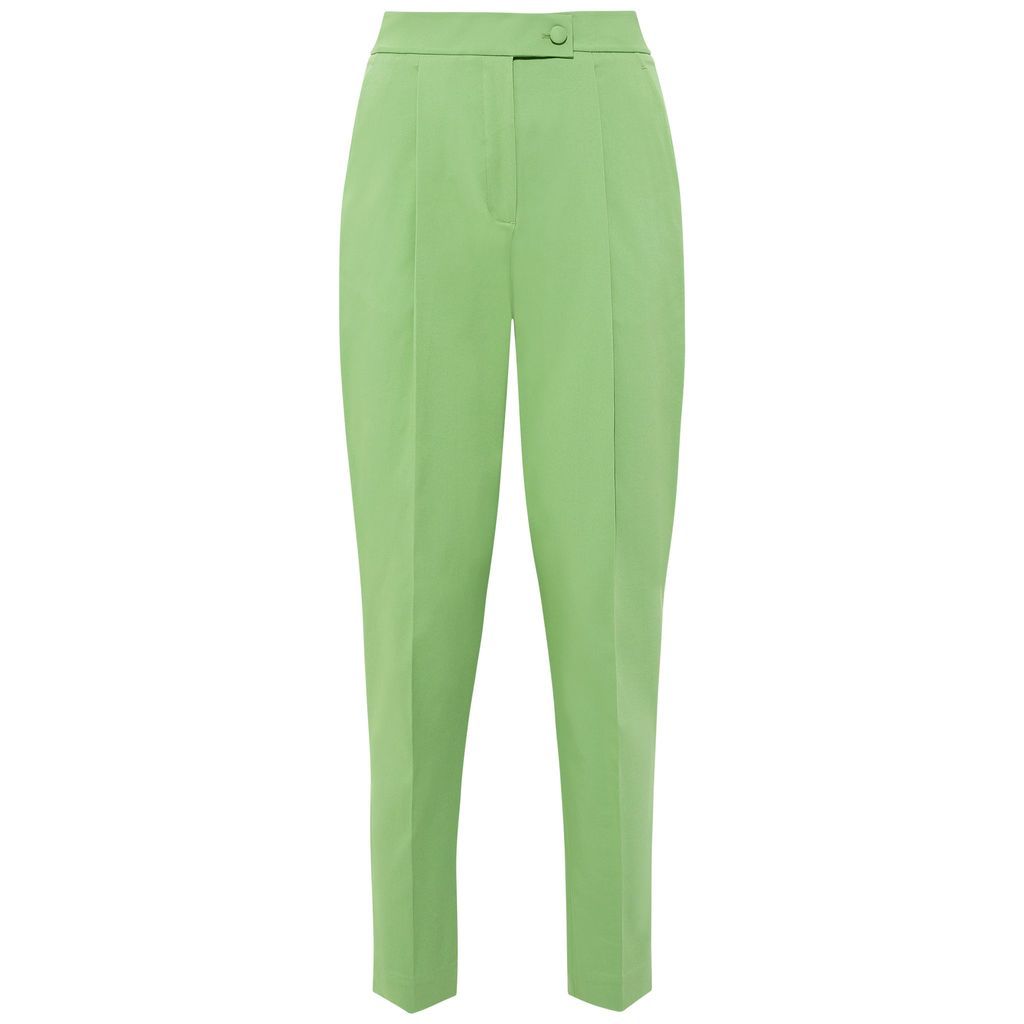 Women's Tailored Cotton Trouser - Apple Green Small Femponiq