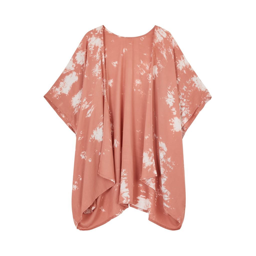Women's Teagan Open Front Hand Tie Dyed Kimono In Pink Pink Haley