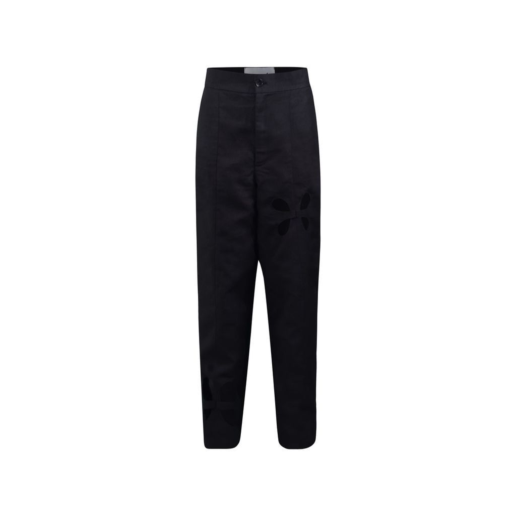 Women's Terfil Linen Trousers - Black Extra Small MAET
