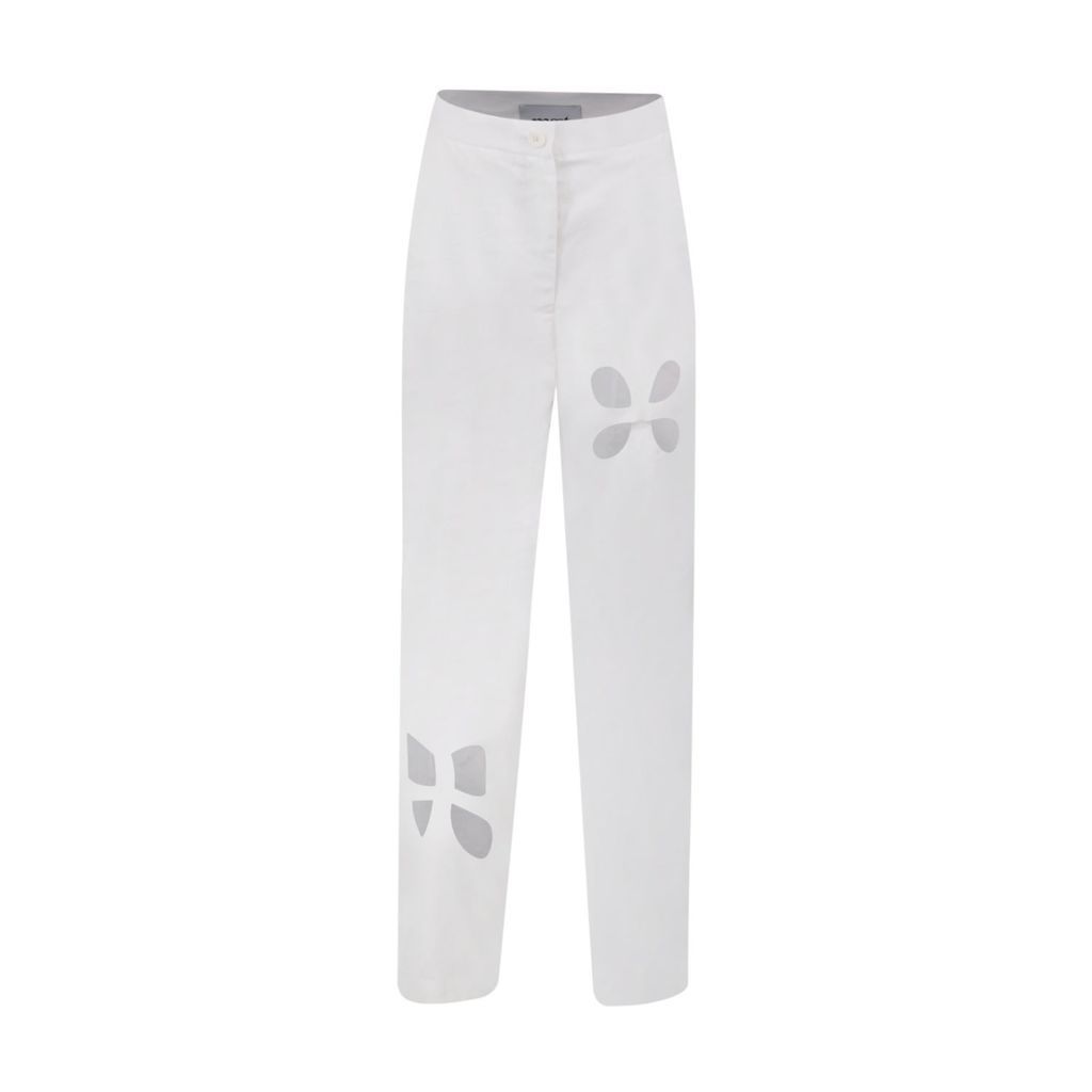 Women's Terfil Linen Trousers - White Extra Small MAET