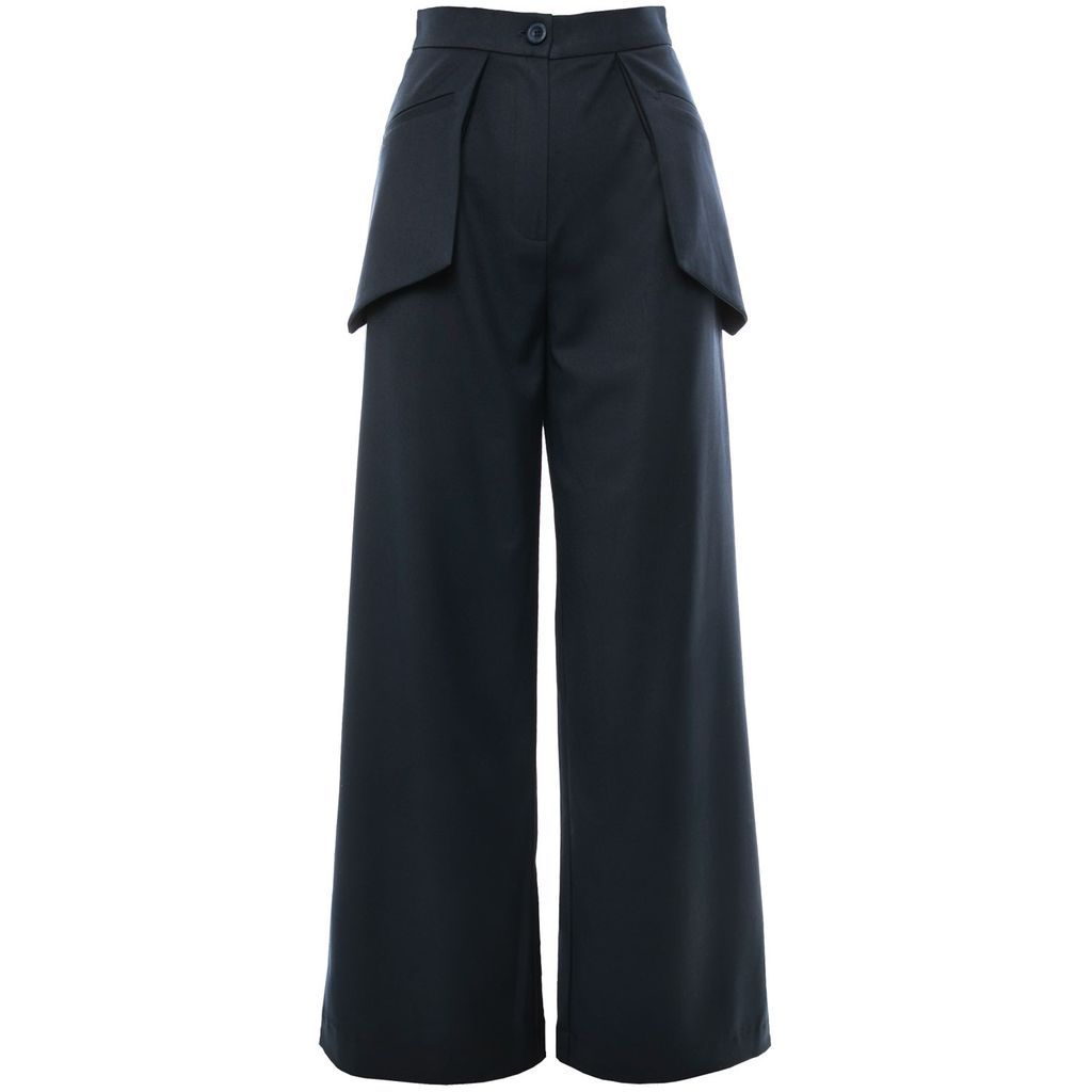 Women's The Nova Wide Leg Pants With Side Panels In Dark Blue Extra Small DALB