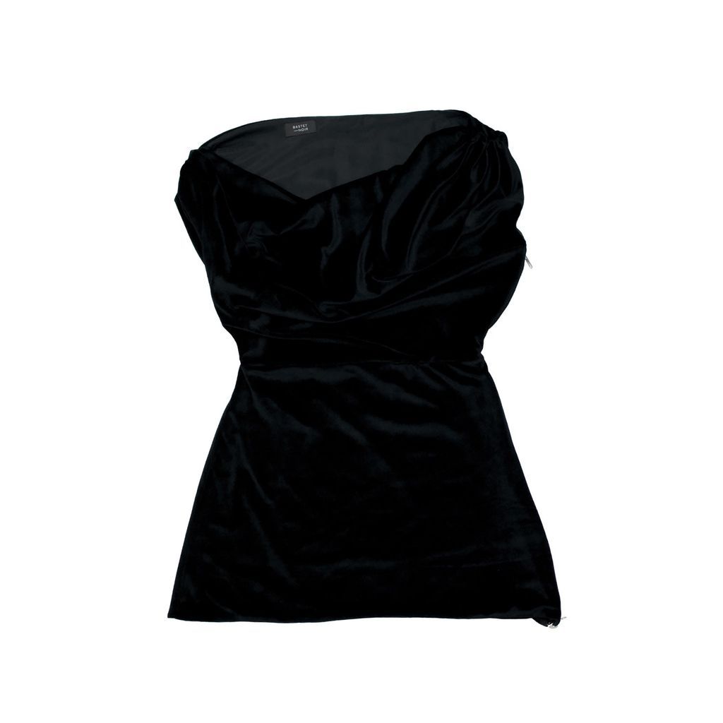 Women's The Rue Black Velvet Mini Dress Extra Small Bastet Noir
