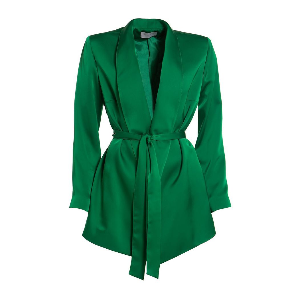 Women's The Suit Blazer In Emerald Green Small Roses Are Red