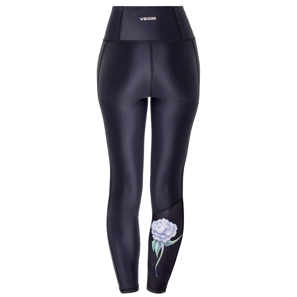 Women's The Ultimate Black With Peony Leggings Extra Small VEOM Activewear