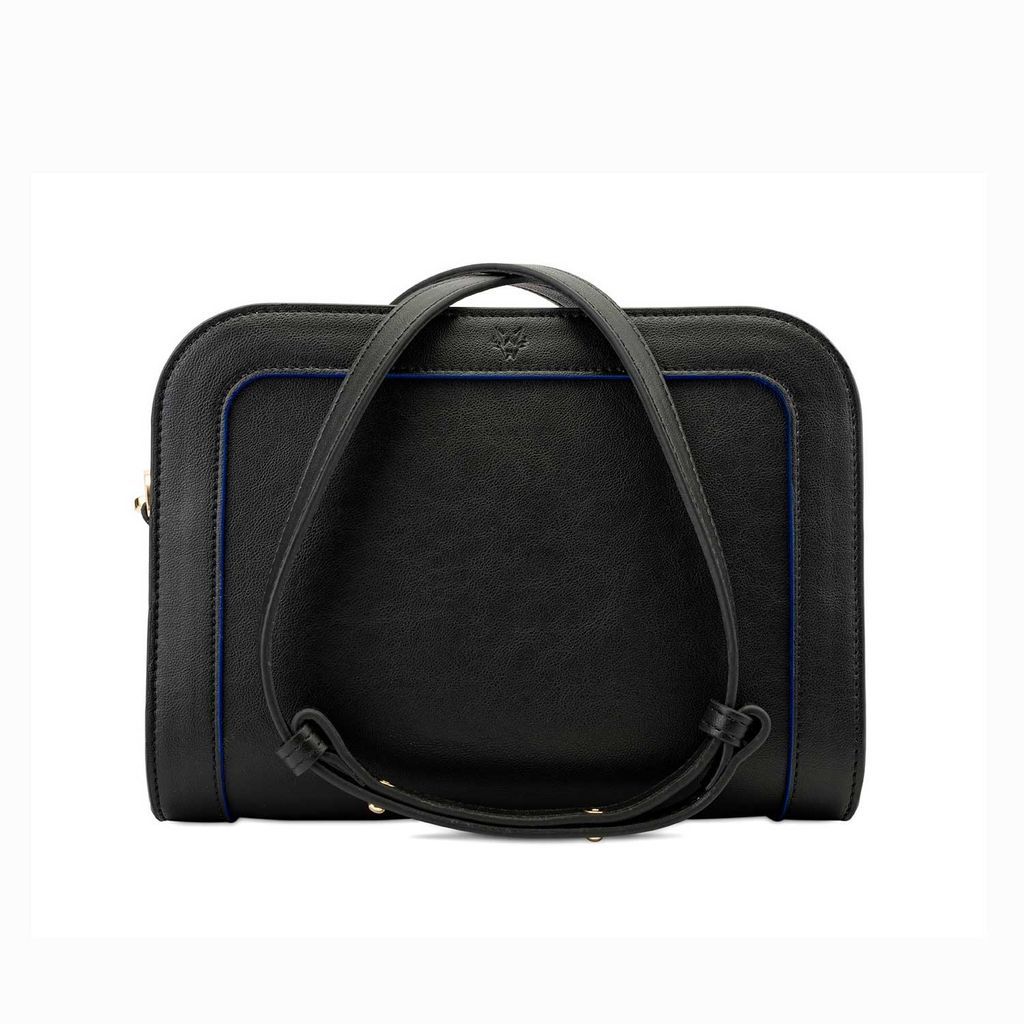 Women's The Wilton Crossbody Bag In Black & Cobalt Blue Watson & Wolfe