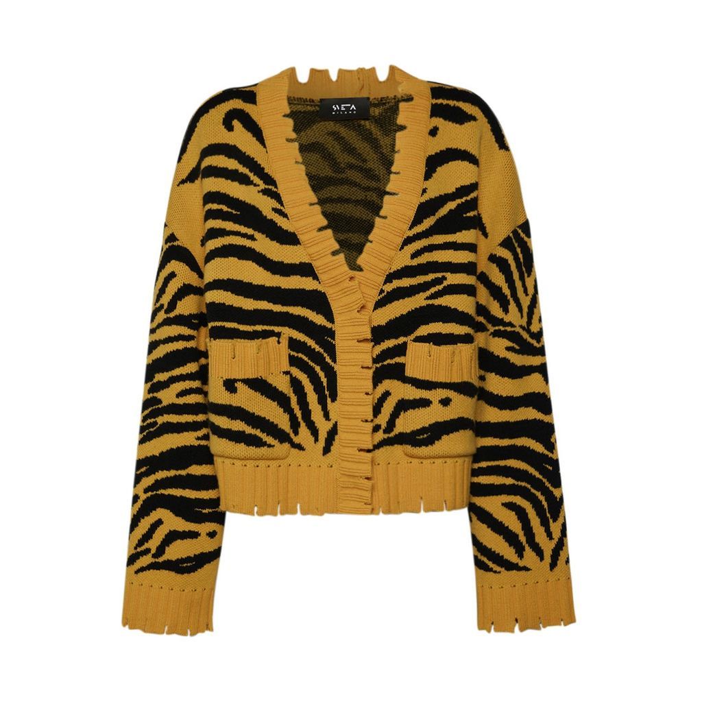 Women's Tiger Jacquard Short Cardigan One Size Sveta Milano