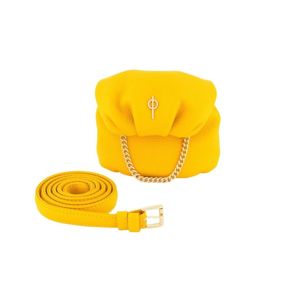Women's Tiny Leda Yellow - Leather Belt Bag And Crossbody Otrera