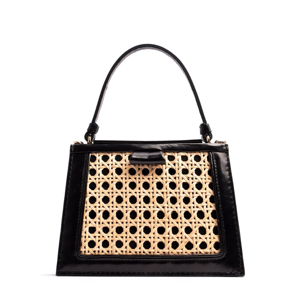 Women's Turtle Edge Small Tote In Black With Viennese Mesh OSTWALD Finest Couture Bags