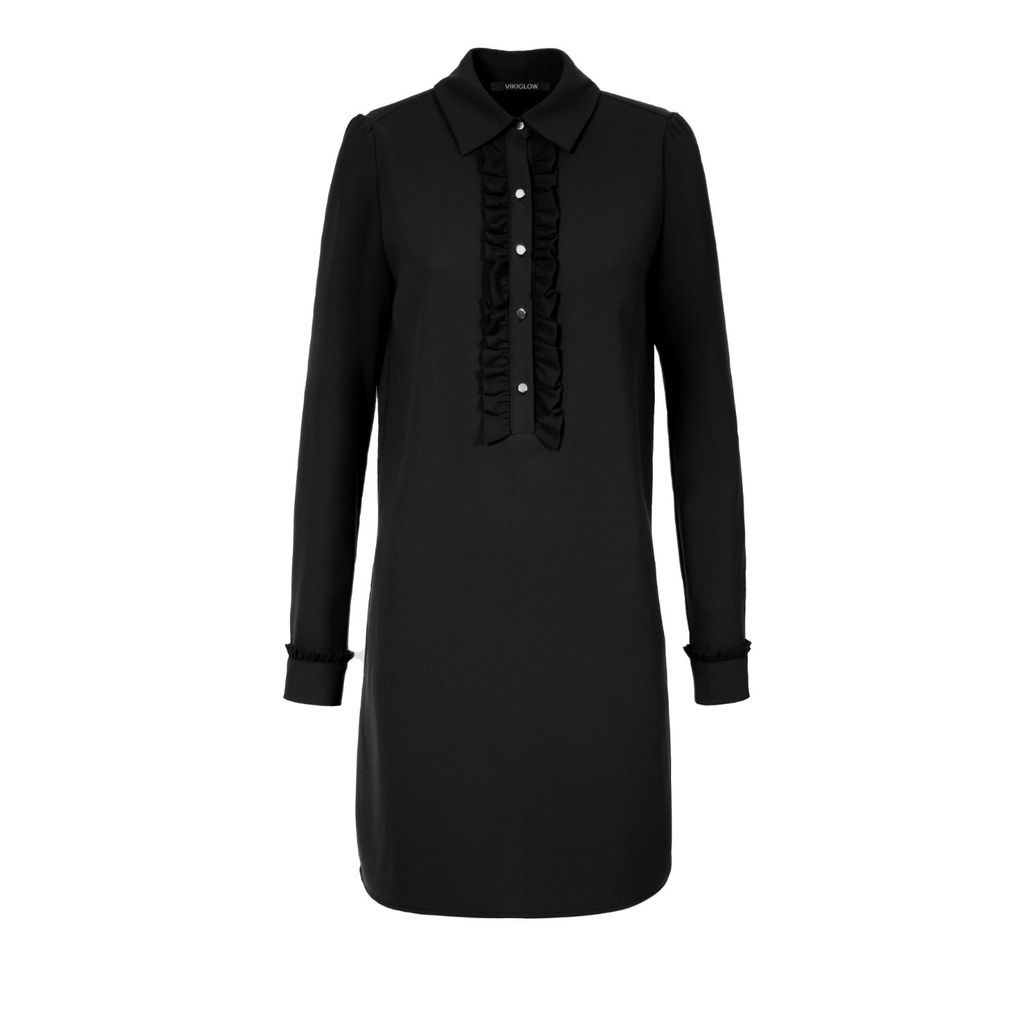 Women's Twiggy Black Shirt Mini Dress Extra Small VIKIGLOW