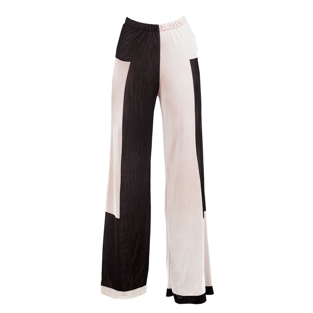 Women's Two Colour Pants Made Of Natural Viscose In Rectangular Shapes And Contrasting Colours Xxs Maison Bogomil