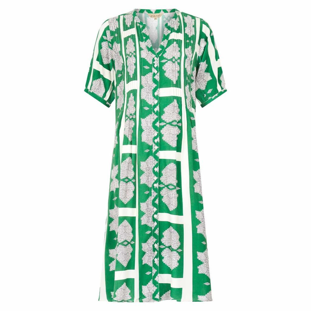 Women's Ula Green Pintuck Dress Small EAST
