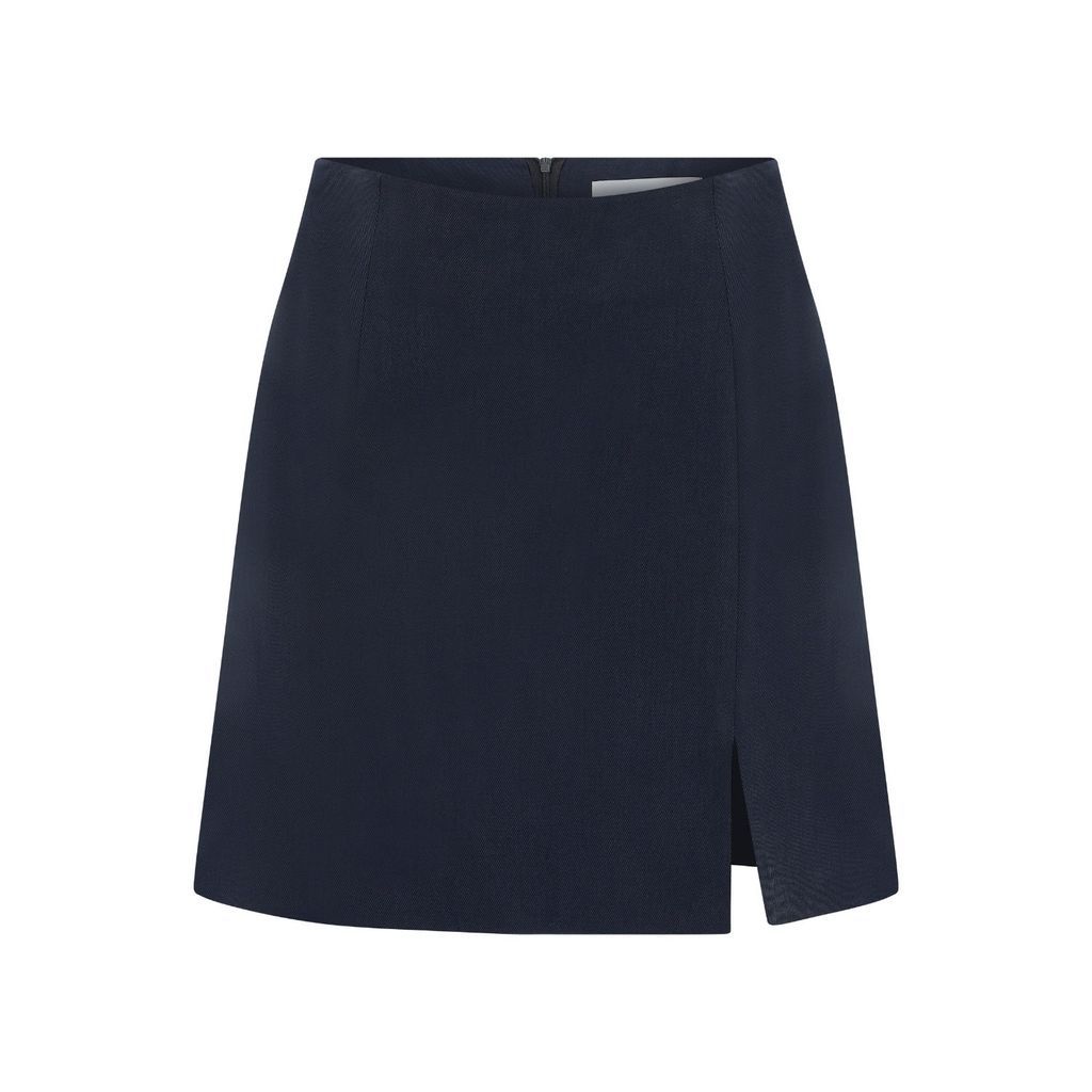 Women's Vance Navy Blue A Line Mini Skirt Extra Small NAZLI CEREN