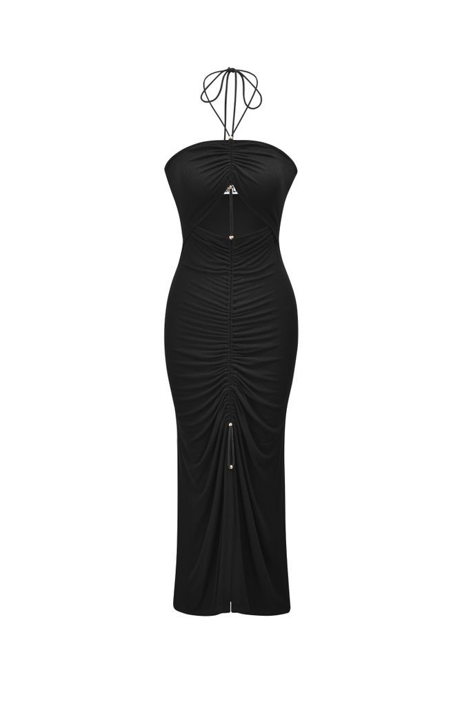 Women's Vega Black Jersey Cut-Out Dress Small AMY LYNN