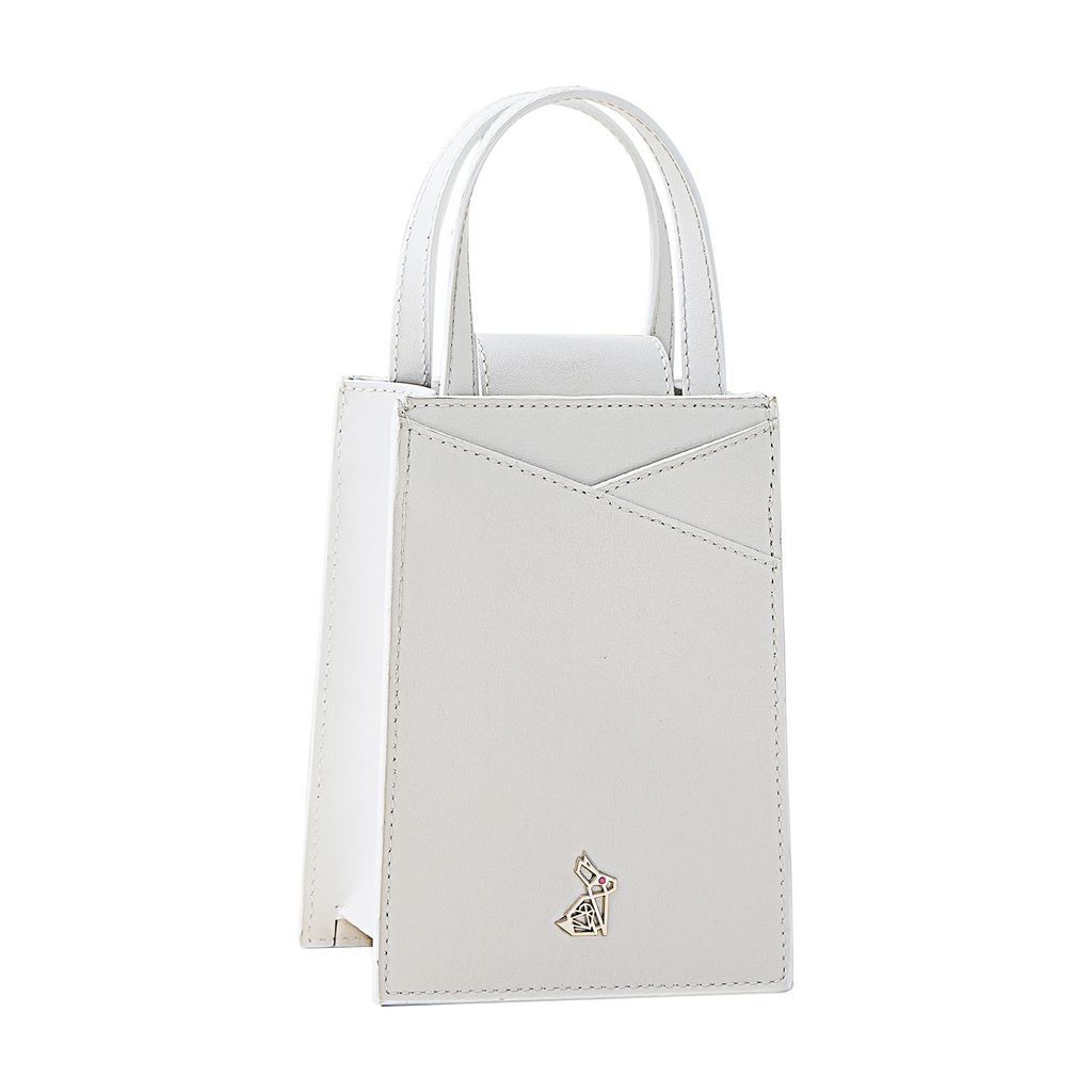 Women's Vegan Cactus Leather - Zoë Mini Rabbit White AMARÉ Vegan Bags