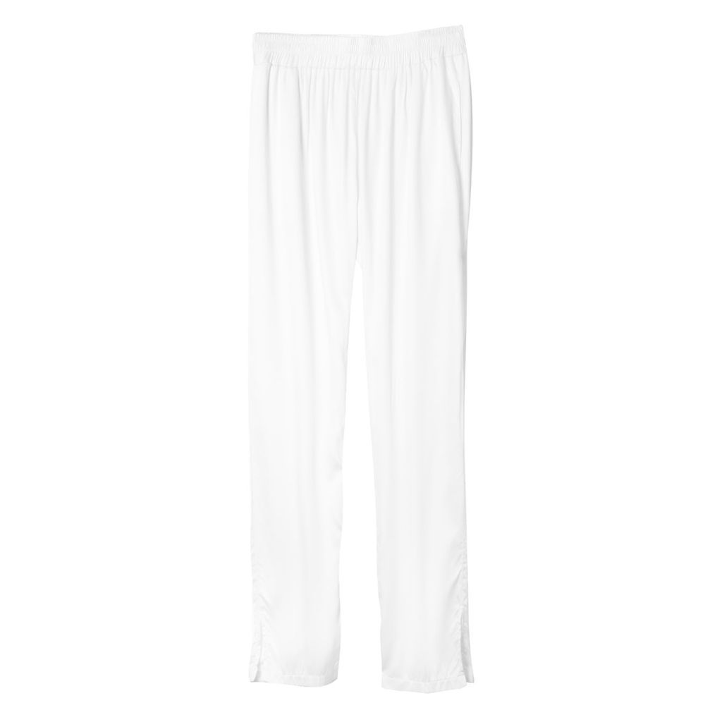Women's Vegan Silk Bamboo Trousers White Large Kokoro Organics