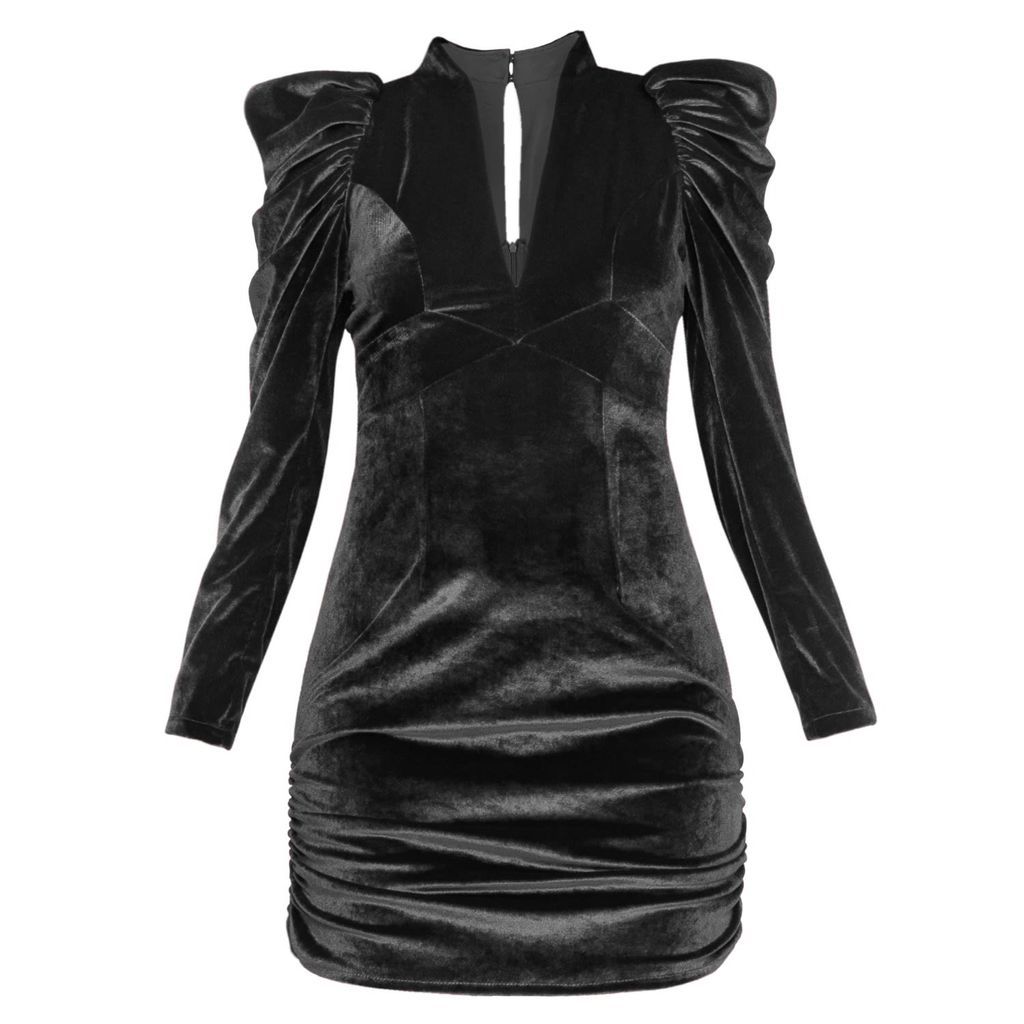 Women's Velvet Black Dress Diana Extra Small Angelika Jozefczyk