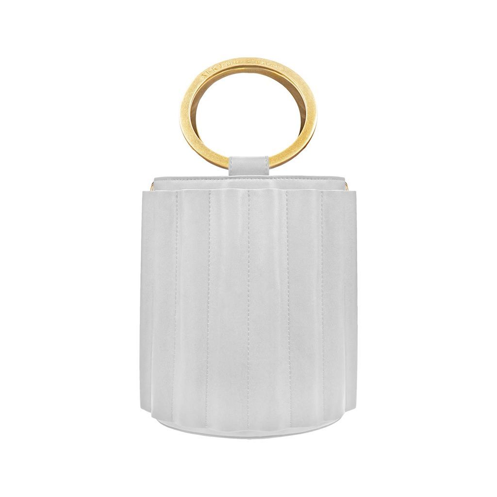 Women's Water Metal Handle Bucket Bag - White Alkeme Atelier