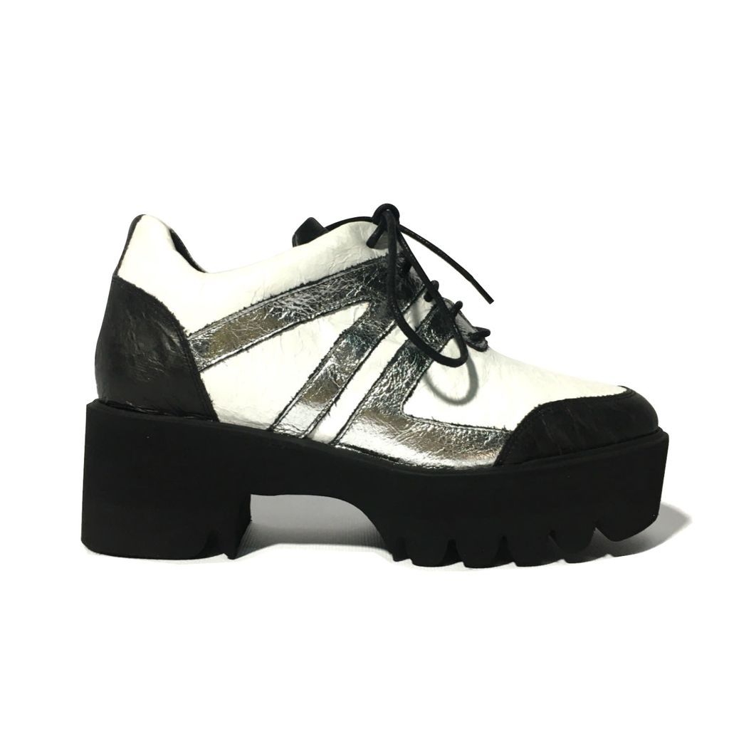 Women's White / Black / Silver Missy Papyrus Sneakers 3 Uk Atelier de Charlotte