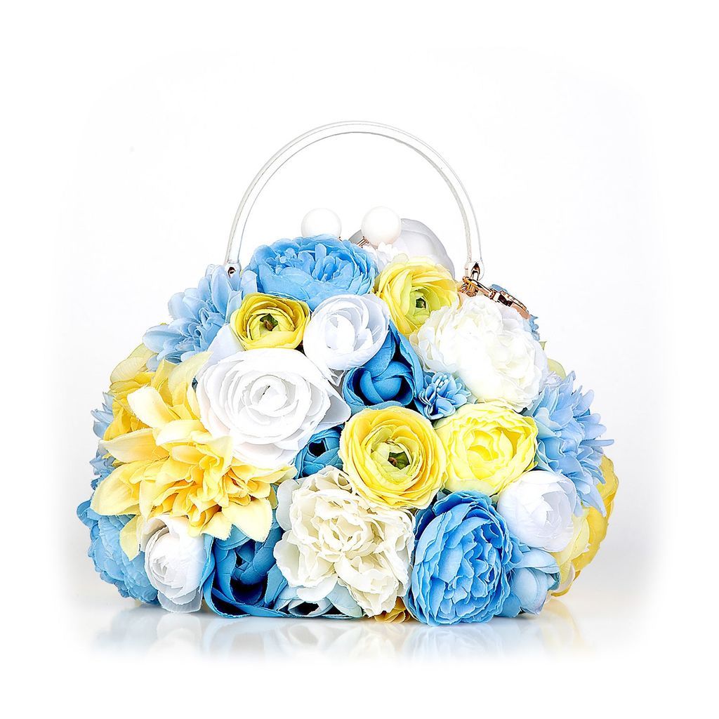 Women's White / Blue / Yellow Looking At You Posy Flower Bag One Size BB TAYLOR