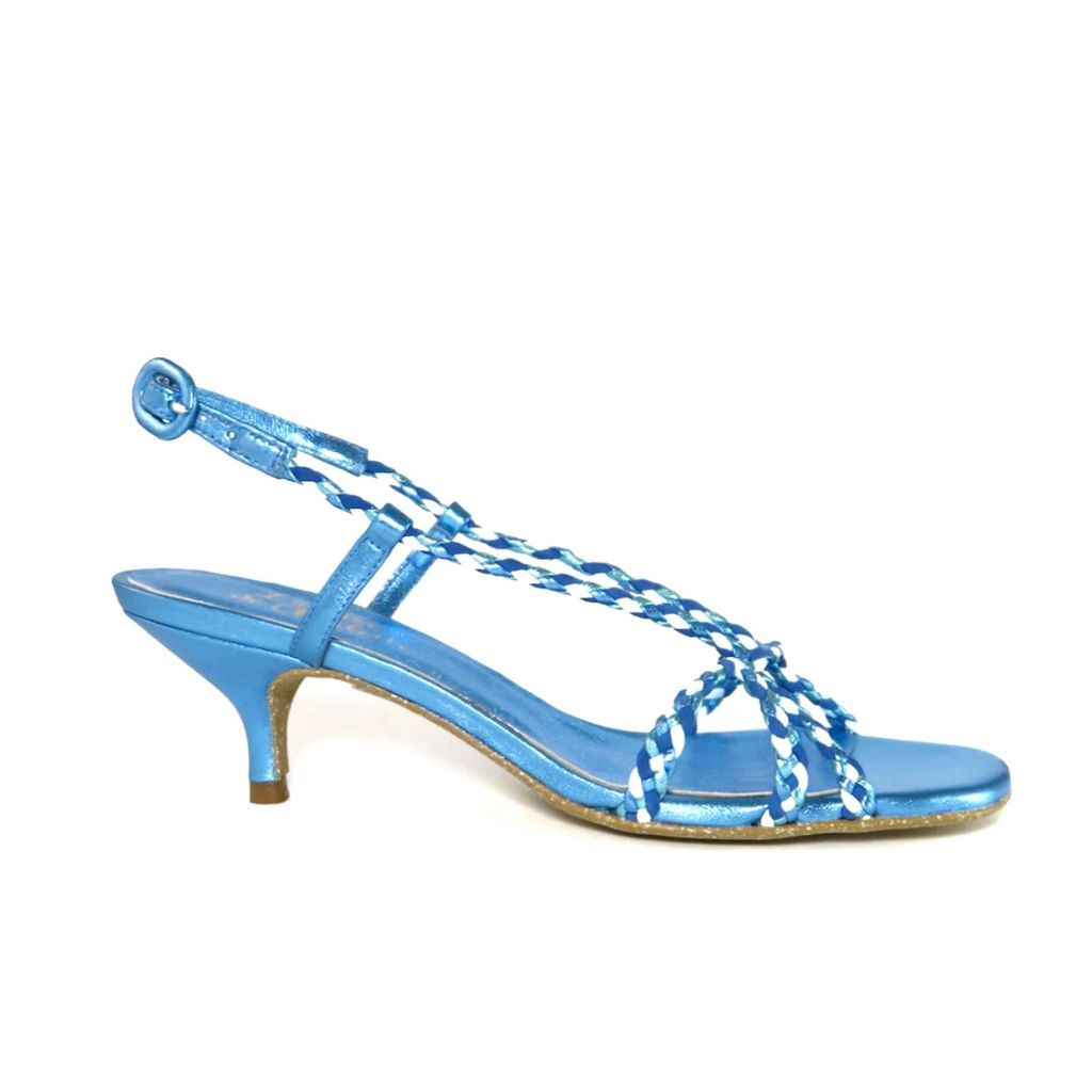 Women's White / Blue Amanda Blue Handwoven Sandals 3 Uk Atelier de Charlotte