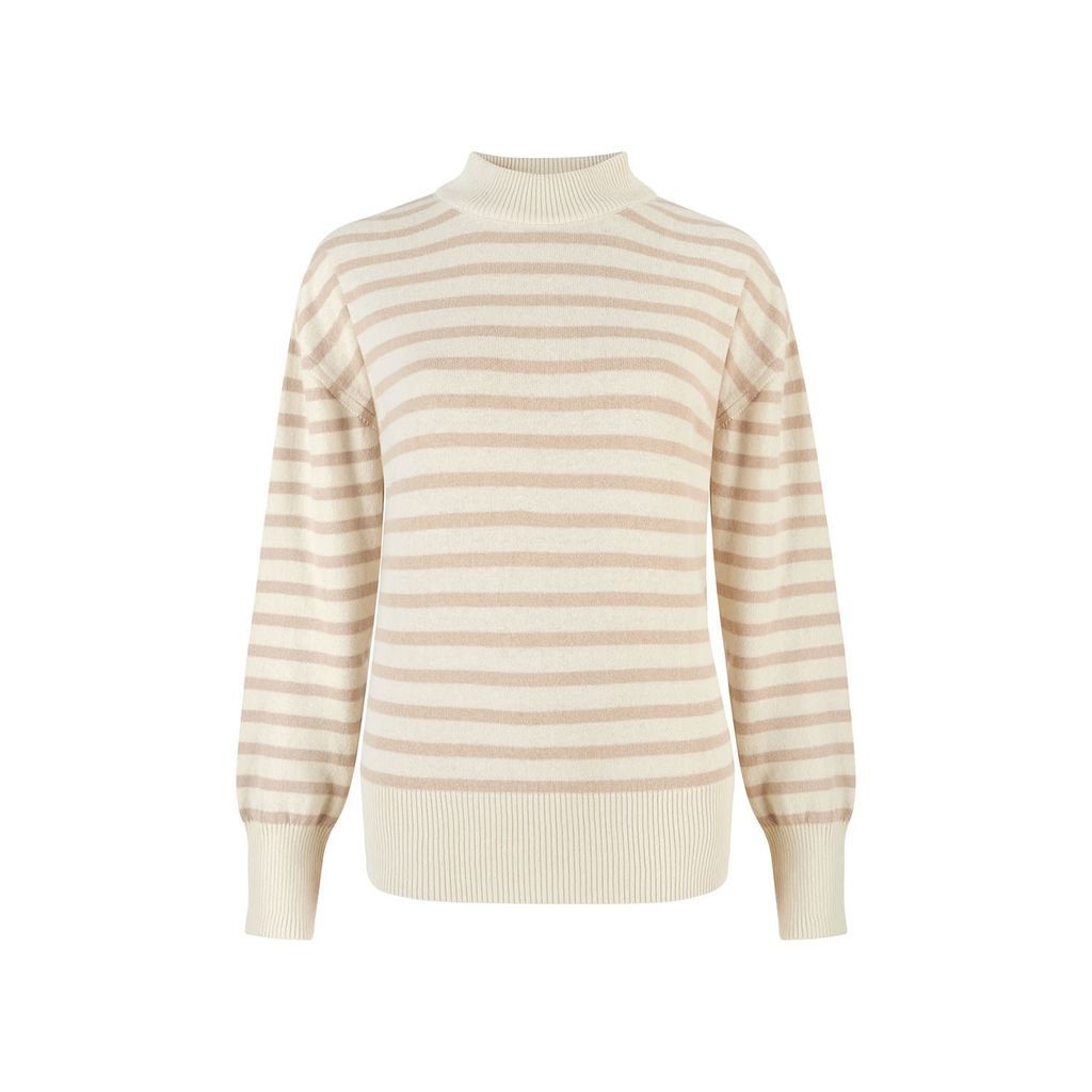 Women's White / Brown Marine Sweater Xs/S Coocoomos