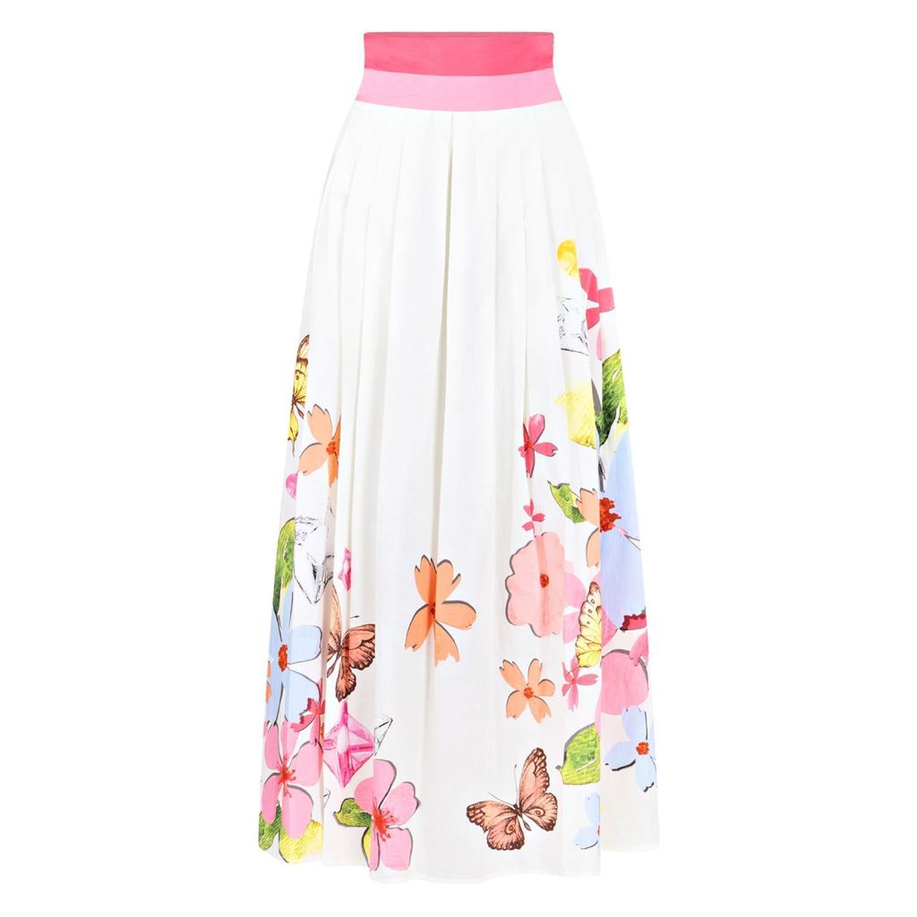 Women's White Breath Of Spring Maxi Skirt Extra Small Bonita Collective