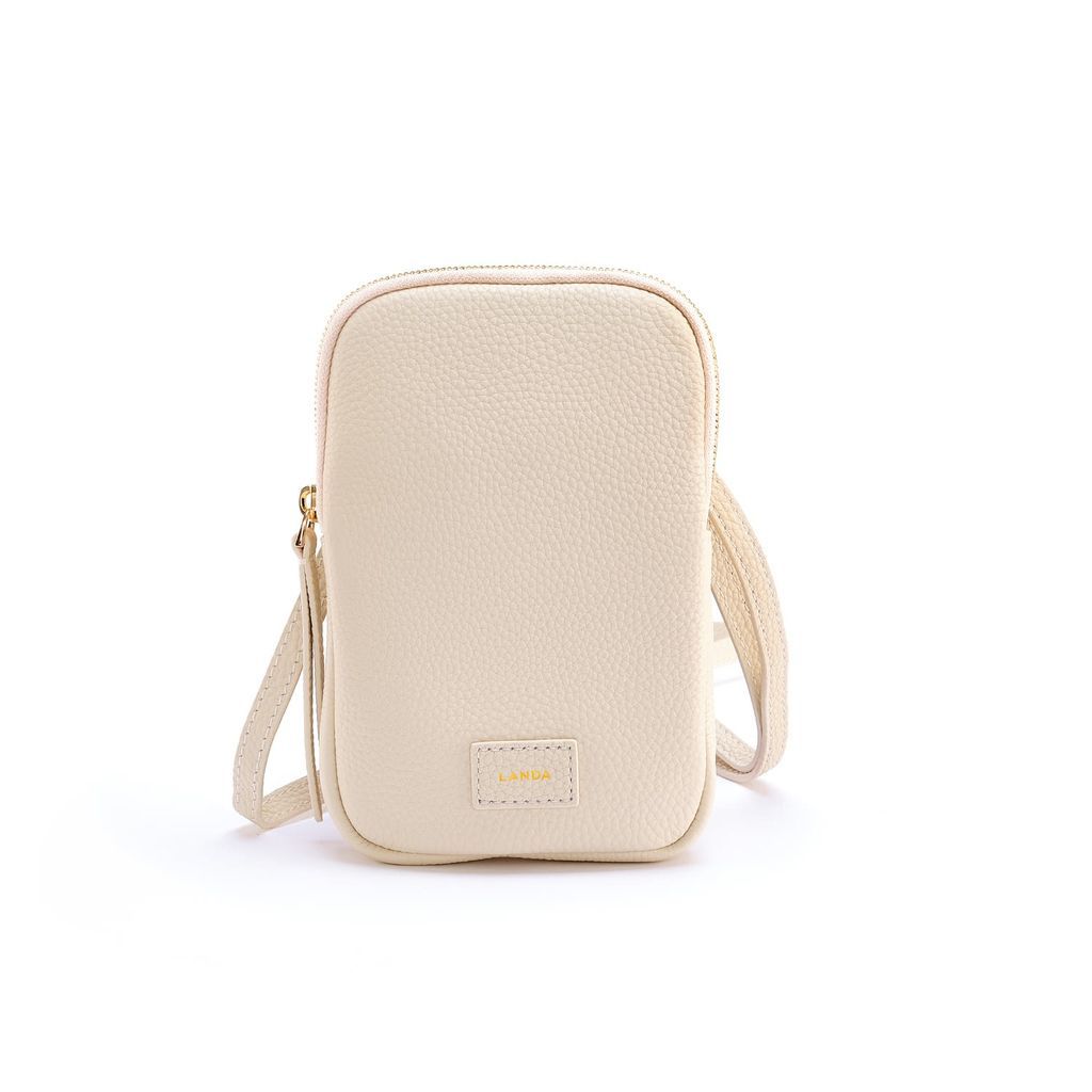 Women's White Cassia Phone Bag Leather Ecru LANDA