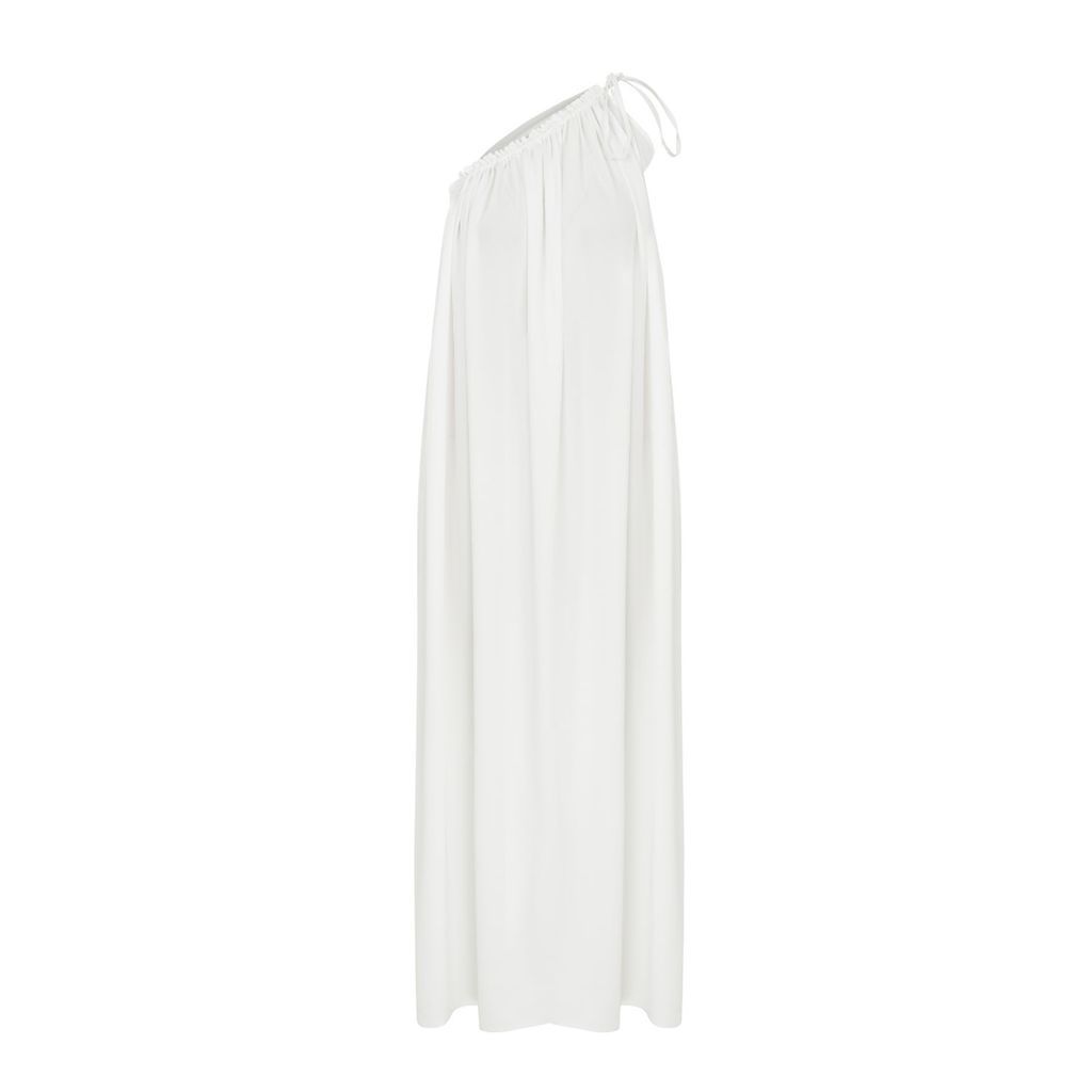 Women's White Chrissy One Shoulder Dress Small NAZLI CEREN