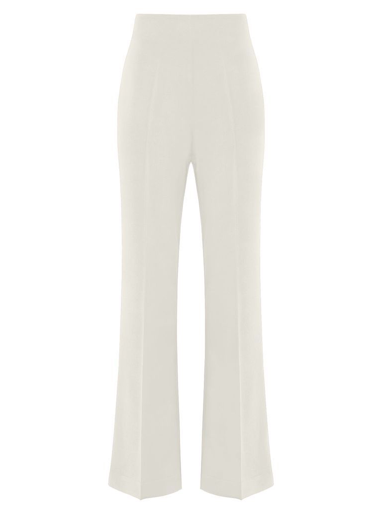 Women's White Classic Pearl High-Waist Flared Trousers Xxs Tia Dorraine
