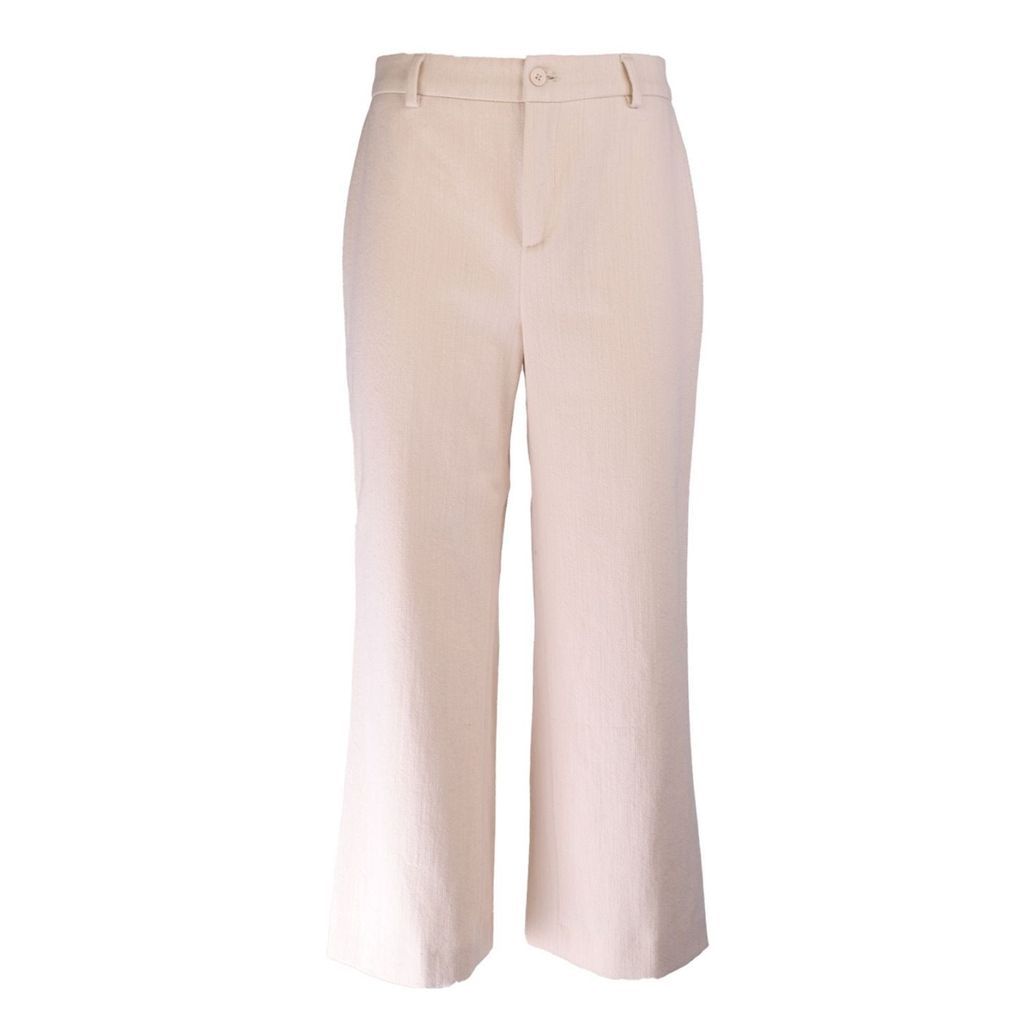 Women's White Culotte Trousers Doreen Extra Small The Extreme Collection