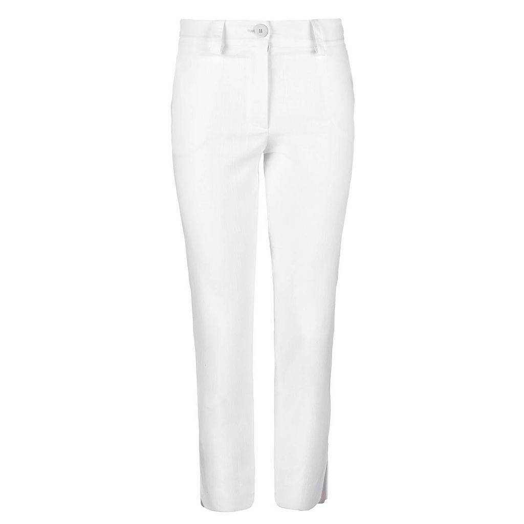 Women's White Denim Style Cotton Pants Small Conquista