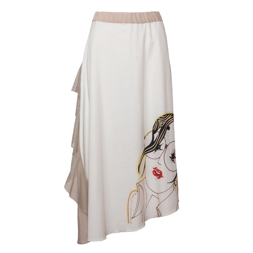 Women's White Dori Skirt Small ARTISTA