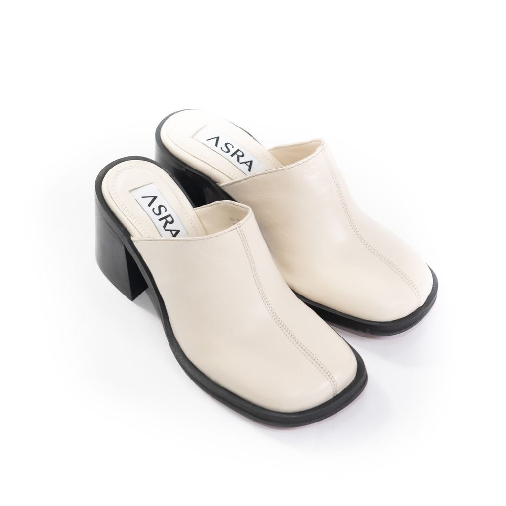 Women's White Jamie Icing Soft Leather Sandal 3 Uk ASRA