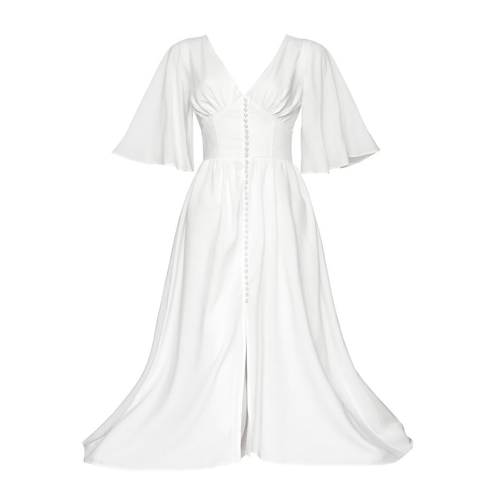 Women's White Light Pearl Dress Extra Small La Musa