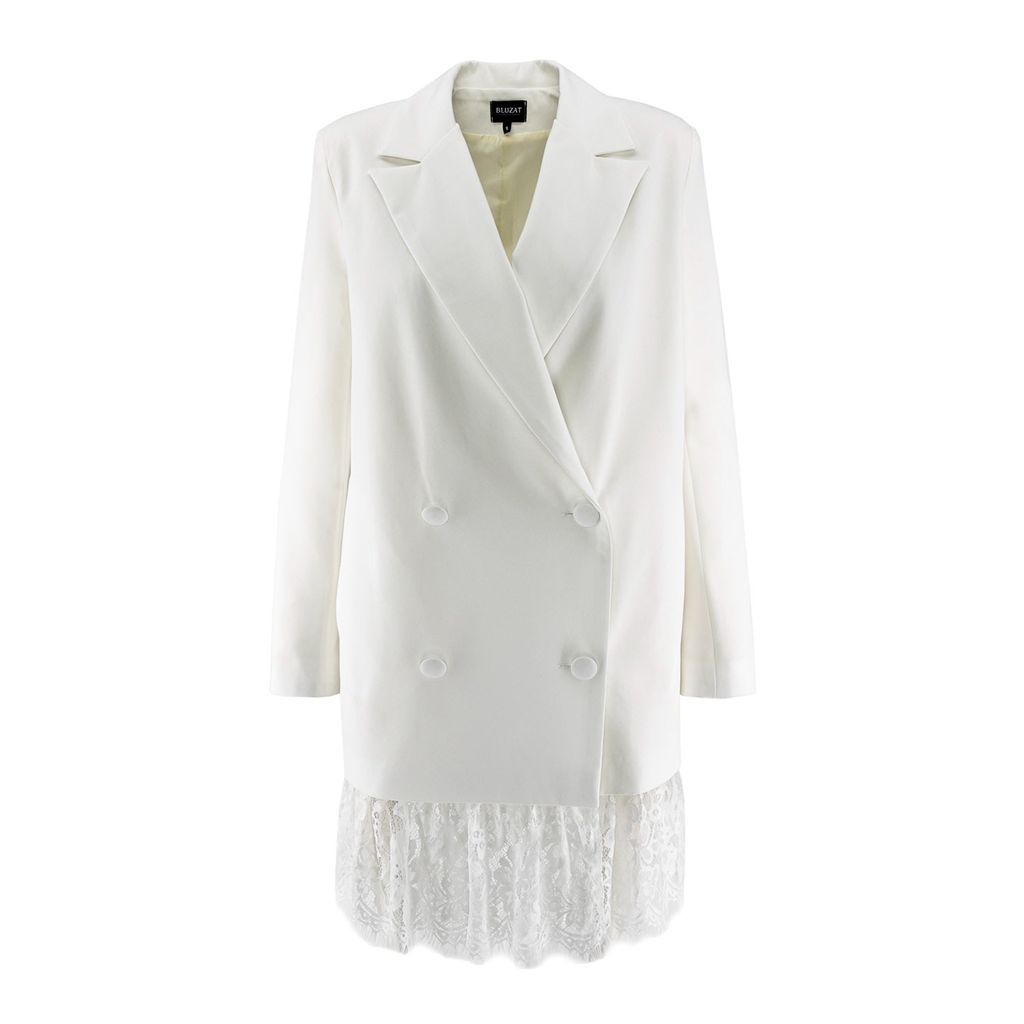 Women's White Mini Blazer Dress Extra Small BLUZAT