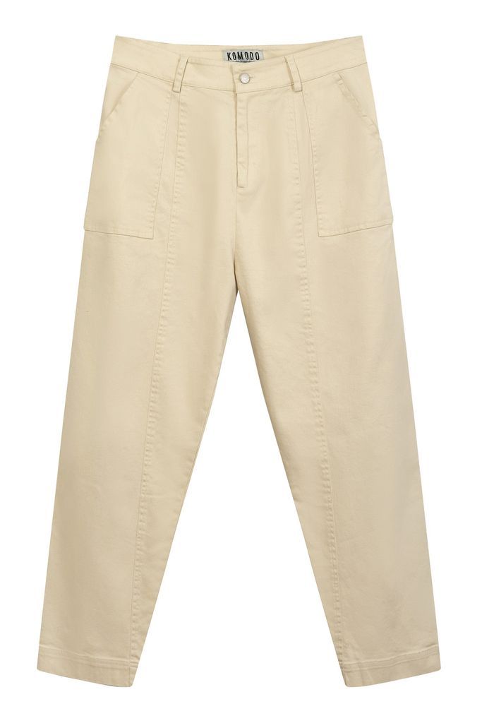 Women's White Nizana Organic Cotton Men's Trouser - Putty Small KOMODO