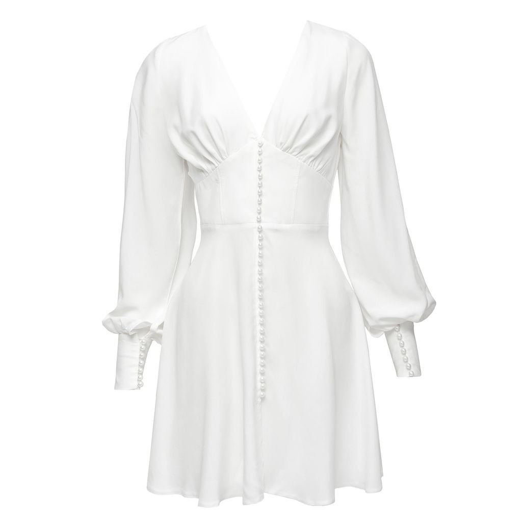Women's White Pearl Passion Dress Extra Small La Musa