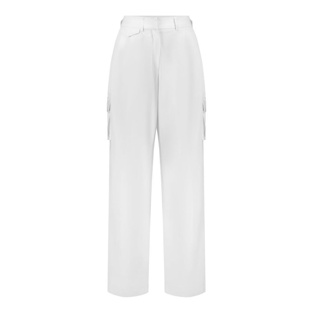 Women's White Pocket Cargo Pants Extra Small Zena Presley