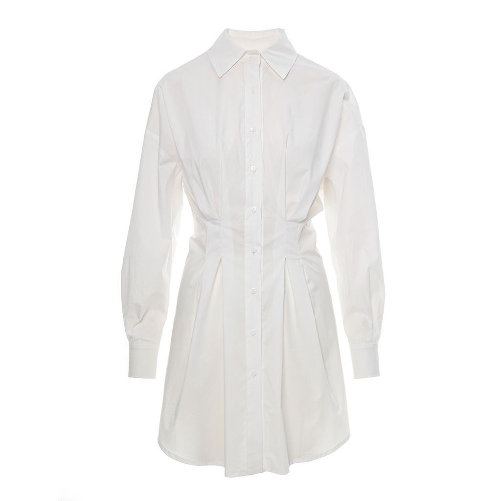Women's White Shirt Cambered Dress Extra Small BLUZAT