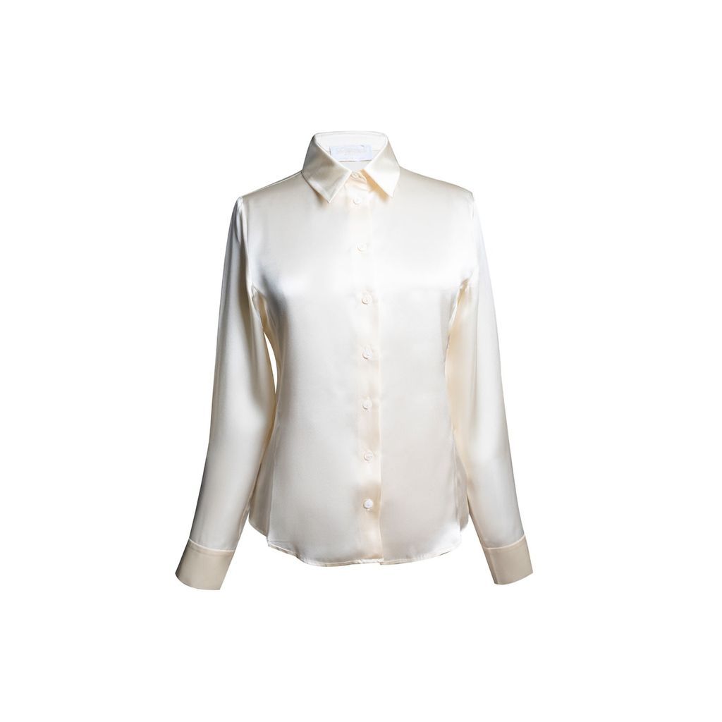 Women's White Silk Shirt In Panna Extra Small Incantevole Milano