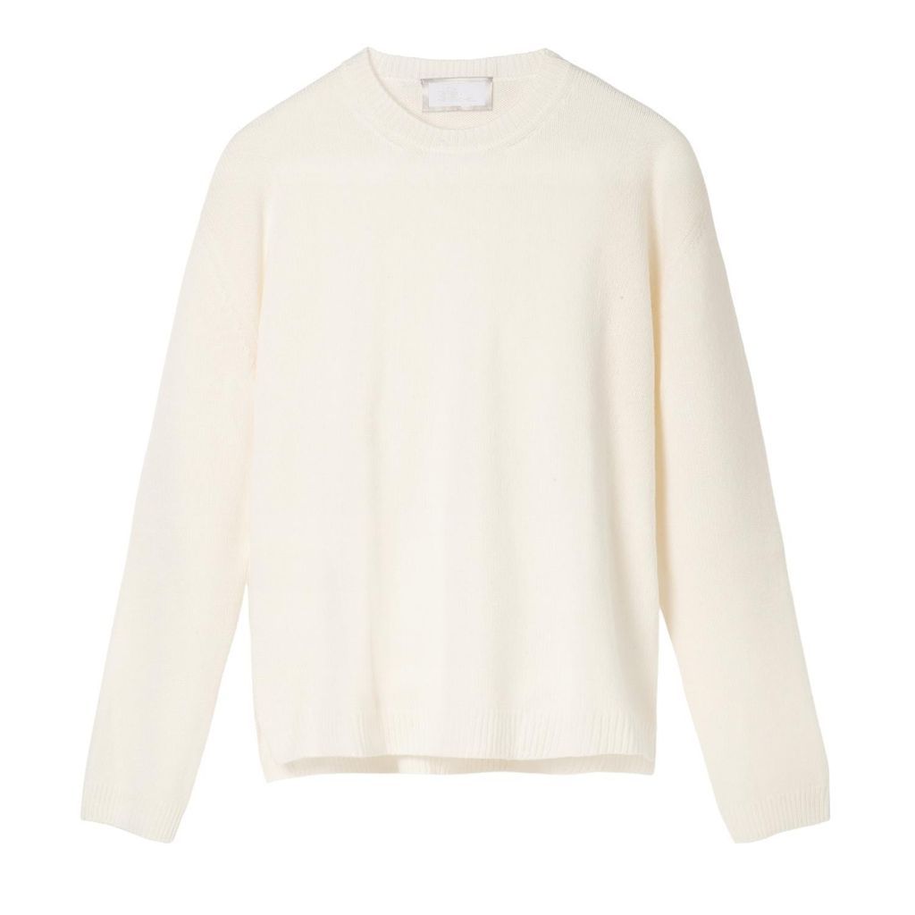 Women's White The Cosmopolitan Cashmere Sweater - Silky Cream Small Linda Meyer-Hentschel