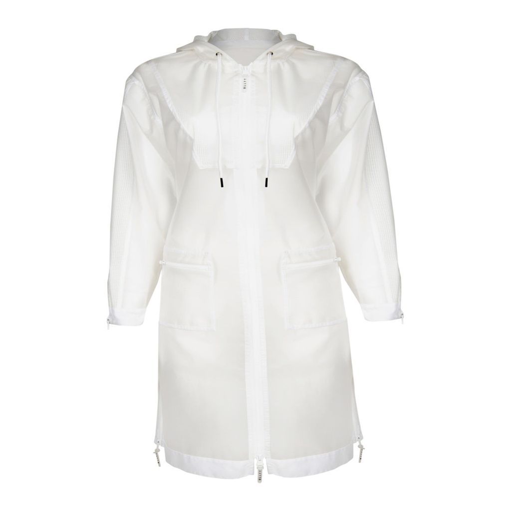Women's White Translucent Cape Jacket Bianco Small Balletto Athleisure Couture