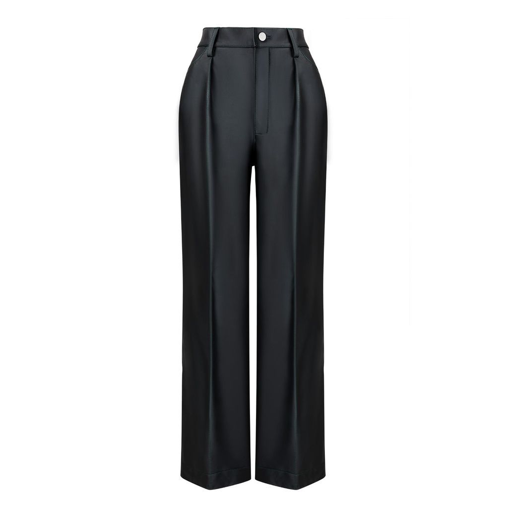 Women's Wide Leg Cactus Vegan Leather Pants In Black Small High Numbers